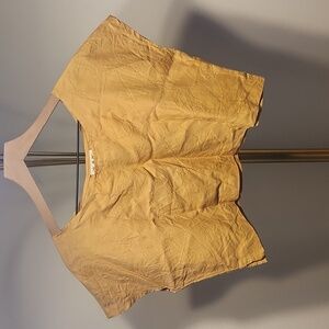 Miranda Bennett Martin cropped top Marigold linen